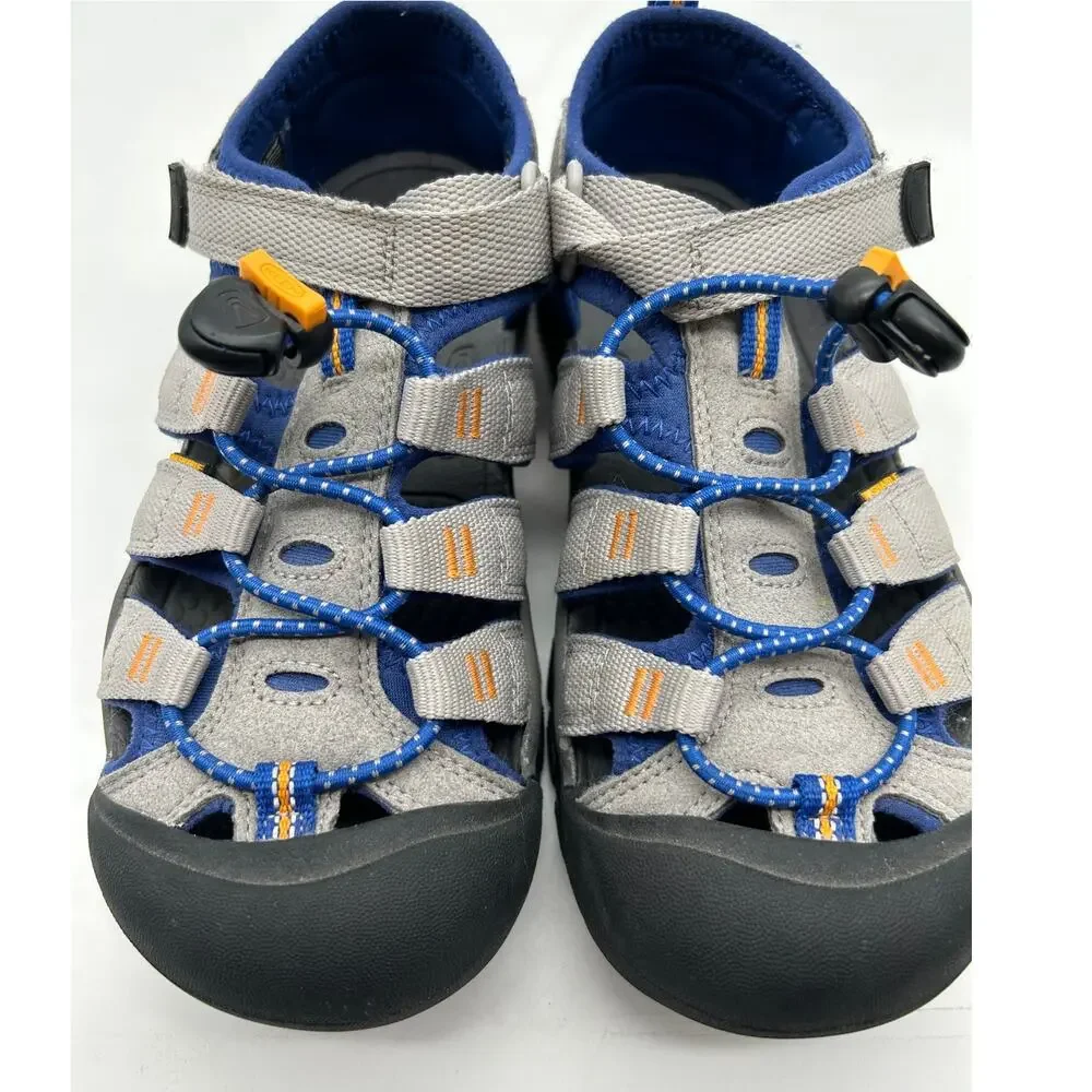 KEEN Newport H2 Hiking Water Sandals Kids Gray Blue Orange Size 4 EU 36 Outdoors